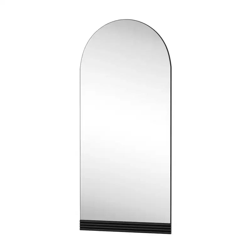 Miroir pleine longueur noir 180x80x2cm, arche à angle droit, bande de base en bois (sans support)