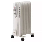 Portable Radiator Space Heater, 1500W, 7-Fin, 3 Heat Settings, White