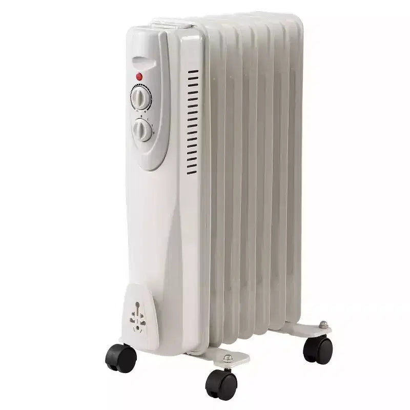 Portable Radiator Space Heater, 1500W, 7-Fin, 3 Heat Settings, White