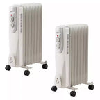 Radiateur soufflant portable, 1500W, 7 ailettes, 3 réglages de chaleur, blanc