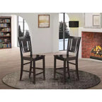 HomeStock Buckland Sièges de tabouret de comptoir en bois, finition acajou, lot de 2