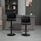 HOMCOM Lot de 2 tabourets de bar hauteur de bar avec siège réglable, coussin épais et repose-pieds en métal pour bar à la maison