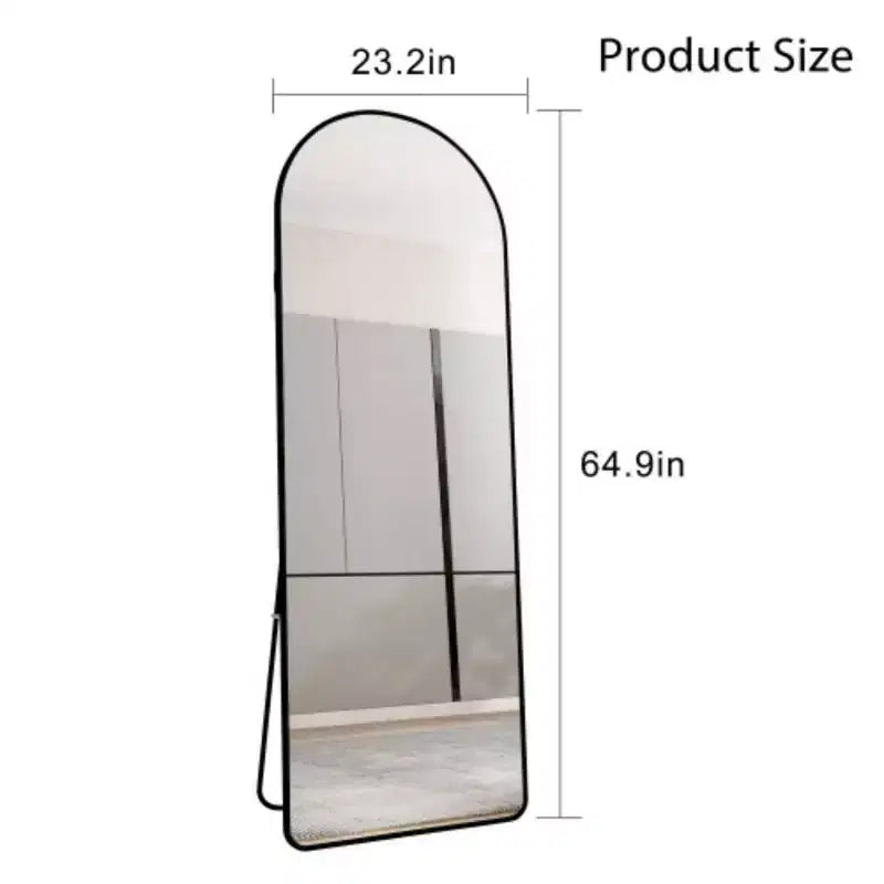La 4e génération de miroirs pleine longueur sur pied. Miroir mural arqué avec cadre en alliage d'aluminium, miroir de maquillage pour salle de bain, porche de chambre à coucher.