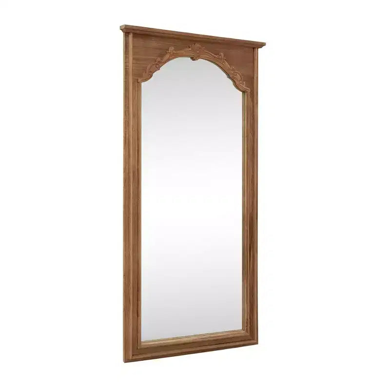 Miroir Psyché en Bois Massif Sculpté Fleur de Cerisier - 180x90x4cm (Support Non Inclus)