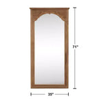 Miroir Psyché en Bois Massif Sculpté Fleur de Cerisier - 180x90x4cm (Support Non Inclus)