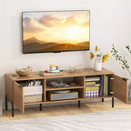 Meuble TV Costway 2 portes avec station de charge, centre de divertissement pour TV jusqu'à 65 pouces