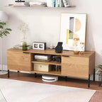 Meuble TV Costway 2 portes avec station de charge, centre de divertissement pour TV jusqu'à 65 pouces