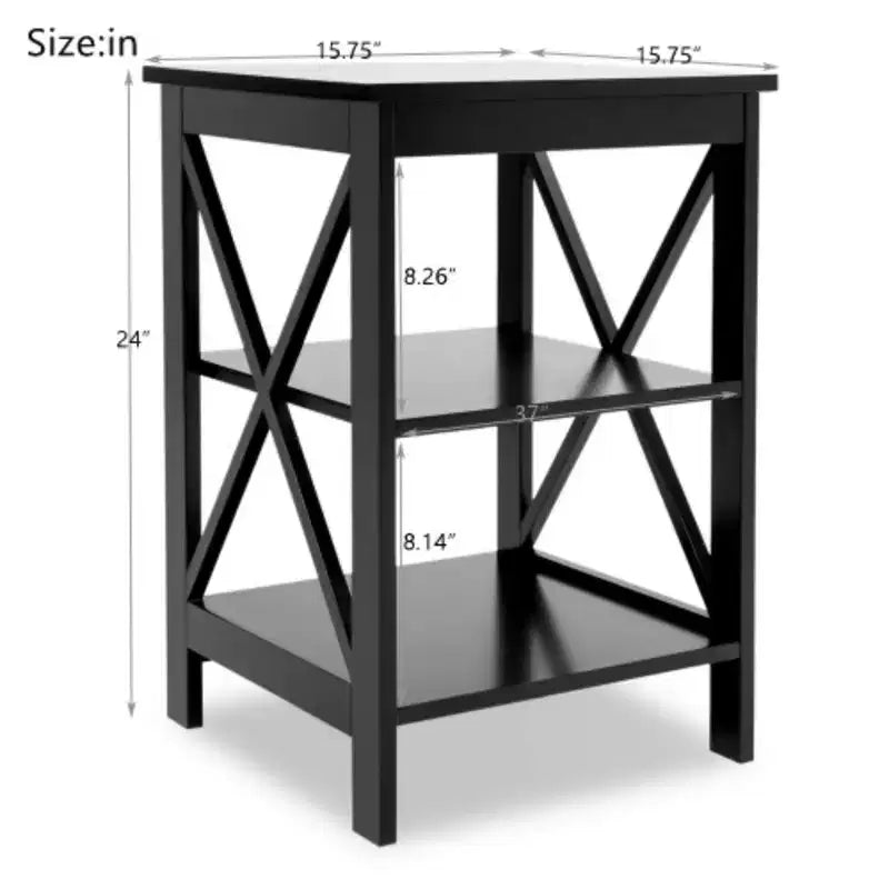 Table d'appoint noire Oxford - pieds en MDF