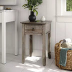 Jofran, table d'appoint en bois massif patiné Devon Farmhouse