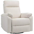 Fauteuil inclinable pivotant HOMCOM, large canapé à bascule avec ressorts ensachés, repose-pieds, fauteuil inclinable rembourré en tissu, montage rapide