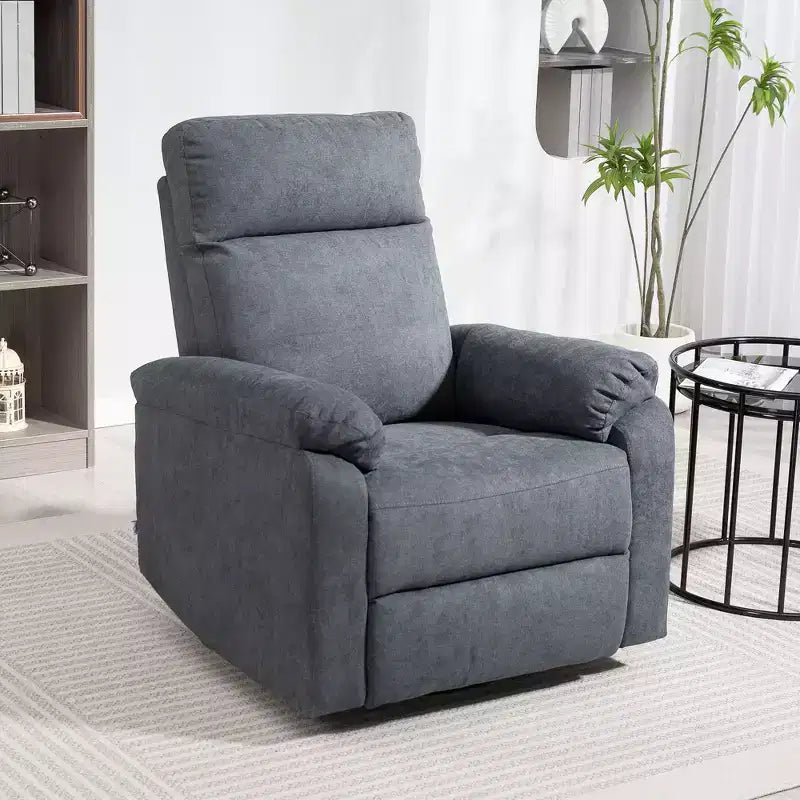 Fauteuil inclinable pivotant HOMCOM, large canapé à bascule avec ressorts ensachés, repose-pieds, fauteuil inclinable rembourré en tissu, montage rapide