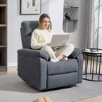 Fauteuil inclinable pivotant HOMCOM, large canapé à bascule avec ressorts ensachés, repose-pieds, fauteuil inclinable rembourré en tissu, montage rapide