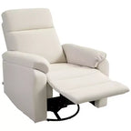 HOMCOM Swivel Rocker Recliner Chair, Wide Rocking Sofa with Pocket Spring, Footrest, Fabric Overstuffed Reclining Chair, Quick Assembly