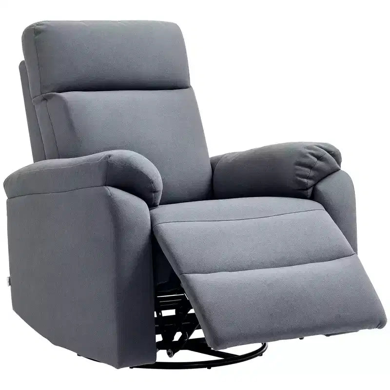 Fauteuil inclinable pivotant HOMCOM, large canapé à bascule avec ressorts ensachés, repose-pieds, fauteuil inclinable rembourré en tissu, montage rapide