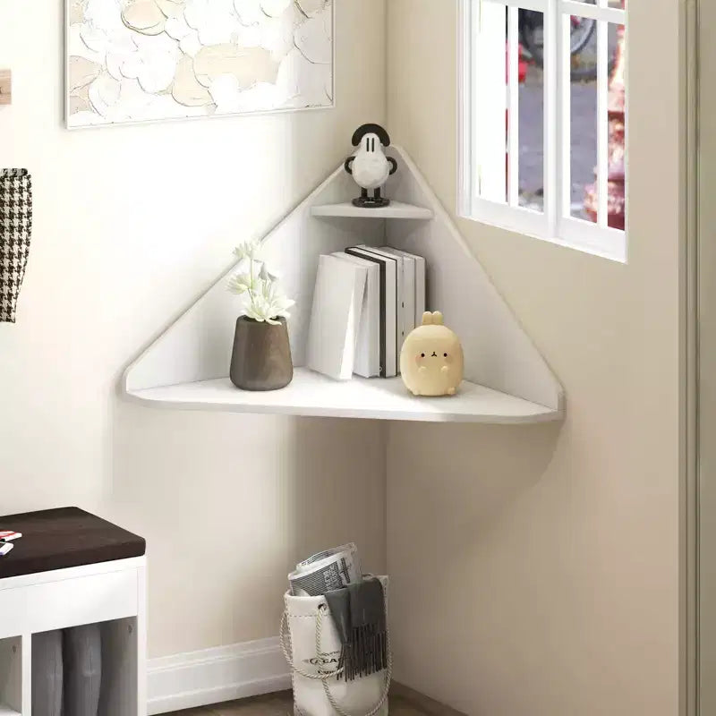 Bureau d'ordinateur flottant d'angle Costway, bureau d'étude mural avec étagère de rangement, blanc/noir