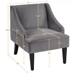 Yaheetech Lot de 2 chaises d'appoint modernes en velours pour salon chambre