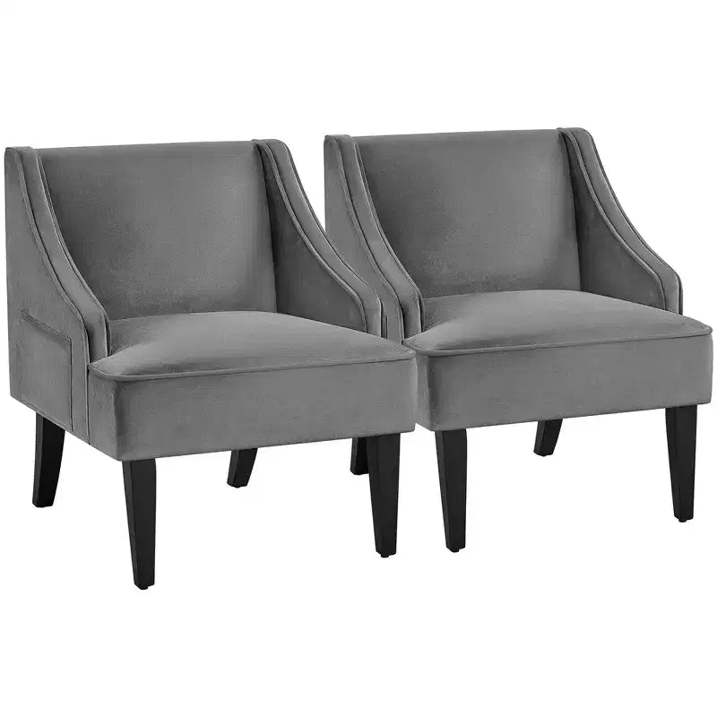 Yaheetech Lot de 2 chaises d'appoint modernes en velours pour salon chambre