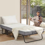 Lit pliant EROMMY, lit pliant 96,5 cm de large avec matelas inclus, lit de repos