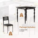 Ensemble Table à Manger pour 2, Ensemble Table et Chaises 3 Pièces pour 2, Ensemble Table à Manger avec Pieds de Table en Spirale pour Petits Espaces