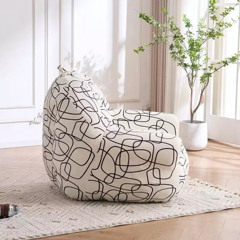 FERPIT Fauteuil poire rembourré en mousse haute densité, fauteuil pouf moelleux avec accoudoirs pour salon, chambre à coucher