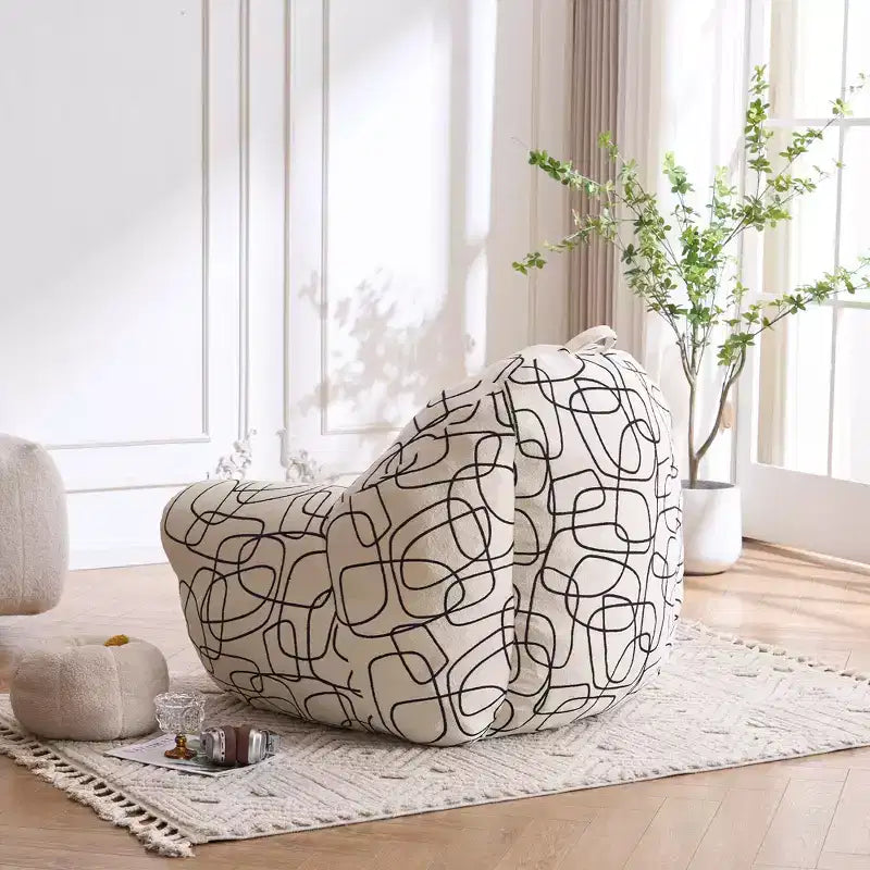 FERPIT Fauteuil poire rembourré en mousse haute densité, fauteuil pouf moelleux avec accoudoirs pour salon, chambre à coucher
