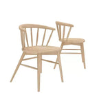 Lot de 2 chaises de salle à manger Plank+Beam, chaise de cuisine en bois massif