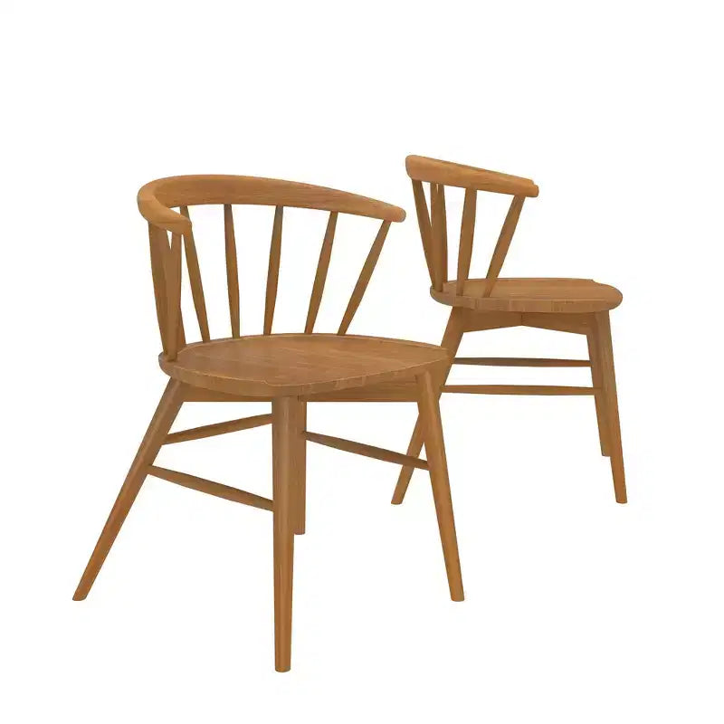 Lot de 2 chaises de salle à manger Plank+Beam, chaise de cuisine en bois massif