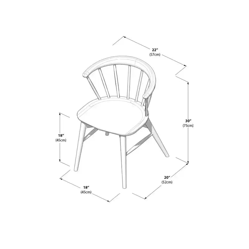 Lot de 2 chaises de salle à manger Plank+Beam, chaise de cuisine en bois massif