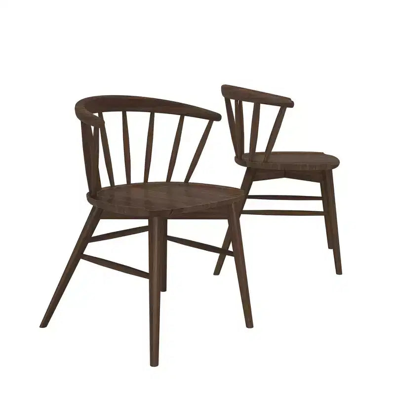 Lot de 2 chaises de salle à manger Plank+Beam, chaise de cuisine en bois massif