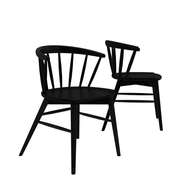 Lot de 2 chaises de salle à manger Plank+Beam, chaise de cuisine en bois massif