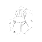 Lot de 2 chaises de salle à manger Plank+Beam, chaise de cuisine en bois massif