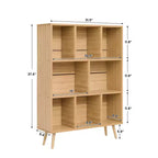 Hyleory Étagère Décorative de 80 cm, Bibliothèque, Étagère de Rangement à 3 Niveaux et 8 Modules avec 4 Pieds en Bois Massif