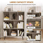 Hyleory Étagère Décorative de 80 cm, Bibliothèque, Étagère de Rangement à 3 Niveaux et 8 Modules avec 4 Pieds en Bois Massif