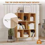 Hyleory Étagère Décorative de 80 cm, Bibliothèque, Étagère de Rangement à 3 Niveaux et 8 Modules avec 4 Pieds en Bois Massif