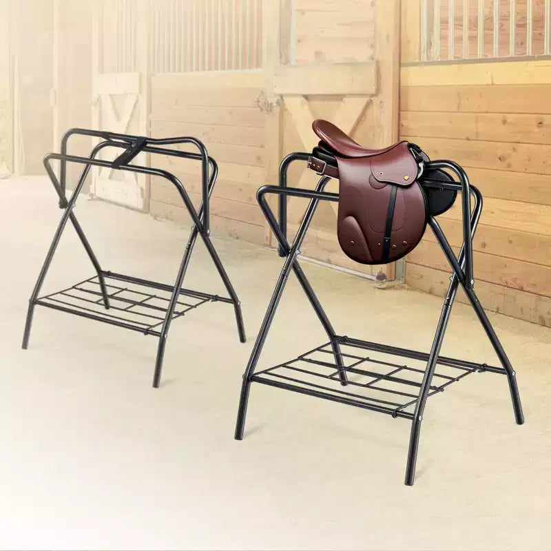 Support de selle pliable VEVOR, 71 x 48 x 95 cm, lot de 2 supports de selle autoportants pour chevaux, support de selle robuste en acier pour selles anglaises et western