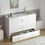 Lit escamotable Mjkone Queen Size avec chargement USB, tiroir de rangement et matelas