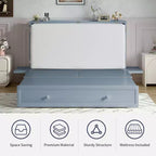 Lit escamotable Mjkone Queen Size avec chargement USB, tiroir de rangement et matelas