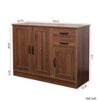 CLIHOME Buffet 3 Portes en Bois Moderne, Desserte d'Entrée, Console de Salle à Manger