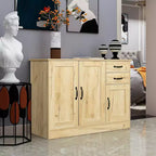 CLIHOME Buffet 3 Portes en Bois Moderne, Desserte d'Entrée, Console de Salle à Manger
