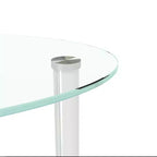 Table basse en verre Table basse ovale Table basse de salon moderne Table d'appoint avec plateau transparent/noir-ModernLuxe