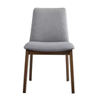 Chaise de salle à manger moderne en bois et tissu rembourré Lucia de GDFStudio (lot de 2)
