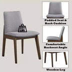 Chaise de salle à manger moderne en bois et tissu rembourré Lucia de GDFStudio (lot de 2)