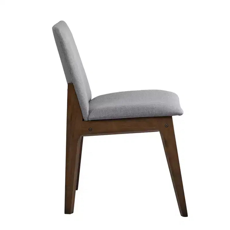 Chaise de salle à manger moderne en bois et tissu rembourré Lucia de GDFStudio (lot de 2)