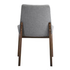 Chaise de salle à manger moderne en bois et tissu rembourré Lucia de GDFStudio (lot de 2)