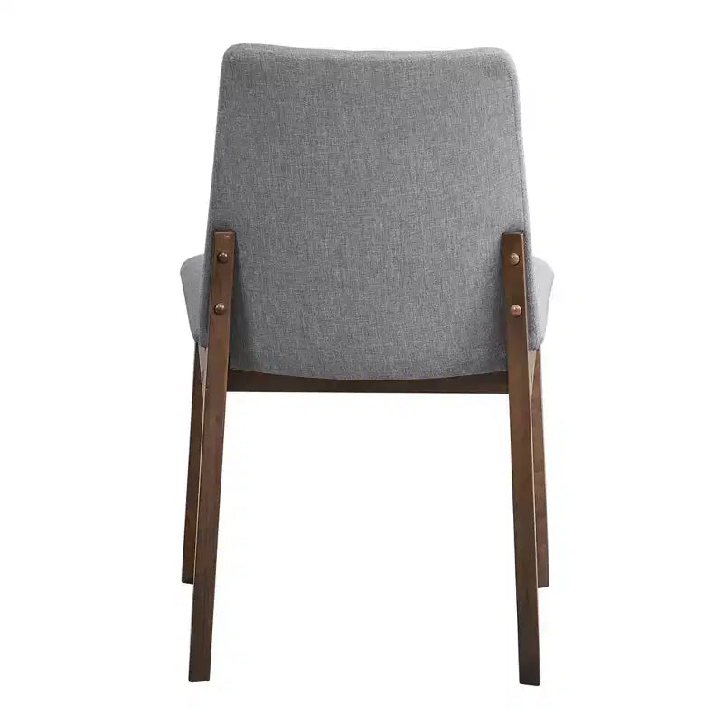 Chaise de salle à manger moderne en bois et tissu rembourré Lucia de GDFStudio (lot de 2)