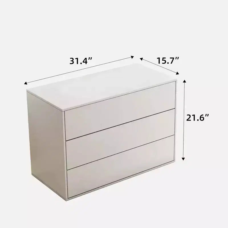La table de chevet moderne à 3 tiroirs Luck Live, mesurant 31,4 pouces, peut être utilisée comme meuble de rangement dans la chambre ou le salon.