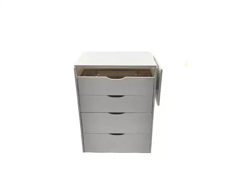 Coiffeuse et tabouret Okak avec miroir, coiffeuse 3-en-1 avec miroir basculant, petite coiffeuse avec plateau en verre visible