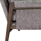 Fauteuil d'appoint en velours Okak Mid-Century Modern, fauteuil moelleux avec cadre en bois d'hévéa massif pour salon, chambre, bureau