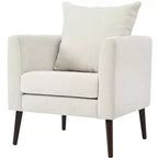 Fauteuils d'appoint Okak pour chambre à coucher, fauteuil rembourré moderne, fauteuil de salon en tissu de style Mid-Century, fauteuil de lecture confortable avec pieds en bois