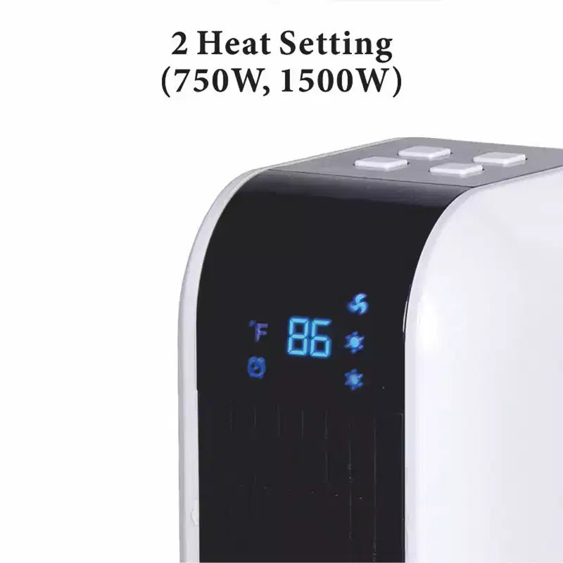 Chauffage tour oscillant Optimus de 17 po avec télécommande, affichage numérique de la température et réglage